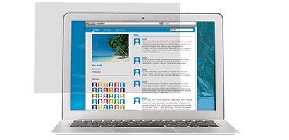 Beskyttelsesfilter, der sættes på skærmen på en bærbar pc
