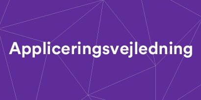 Lilla grafikelement med ordet
