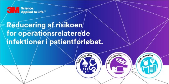 Infografisk billede viser perioperative, intraoperative og postoperative ikoner
