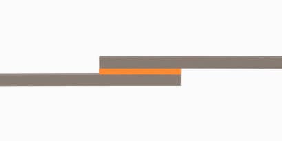Design af klæbesamlinger med henblik på energioverførsel. Illustration af en overlapningssamling.
