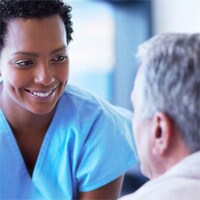 Nurse with patient